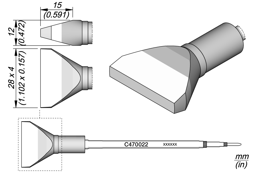 C470022 - Chisel Cartridge 28 x 4